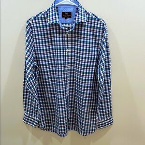 Hickey Freeman Men’s Handmade Plaid Dees Shirt. Medium. New Condition.